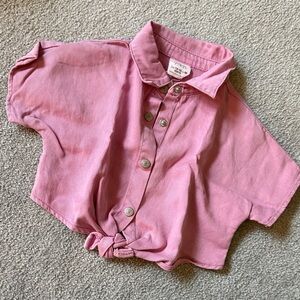 Pink Button-Up Kids Shirt